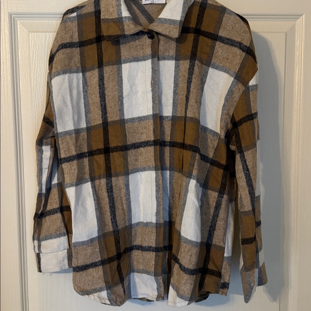 Plaid Button-Up Shirt